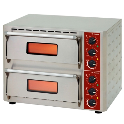 Four électrique pizzas, 2 chambres (3+3 kW) 430x430xh100 mm PIZZA-QUICK/43-2C